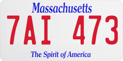 MA license plate 7AI473