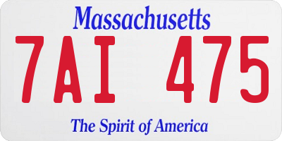 MA license plate 7AI475
