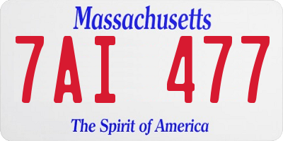 MA license plate 7AI477
