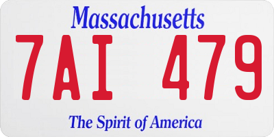 MA license plate 7AI479