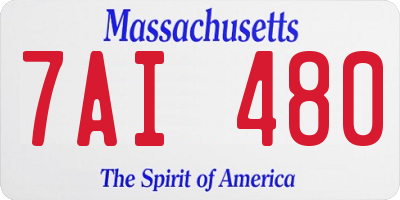 MA license plate 7AI480