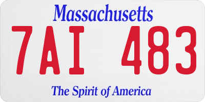 MA license plate 7AI483