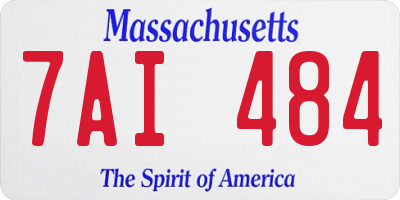 MA license plate 7AI484