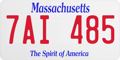 MA license plate 7AI485