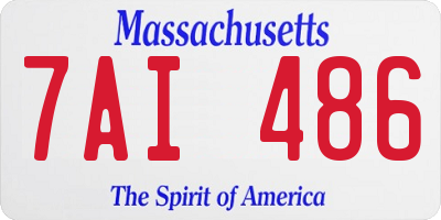 MA license plate 7AI486