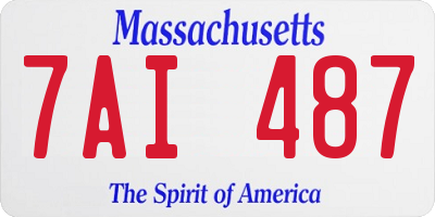 MA license plate 7AI487