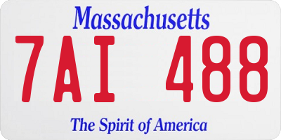 MA license plate 7AI488