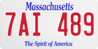 MA license plate 7AI489
