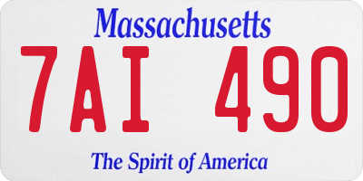MA license plate 7AI490