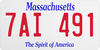 MA license plate 7AI491