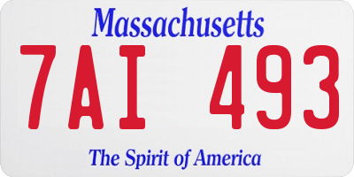 MA license plate 7AI493