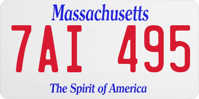 MA license plate 7AI495