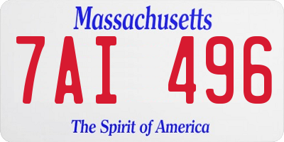 MA license plate 7AI496