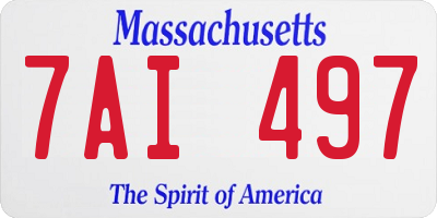 MA license plate 7AI497