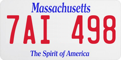 MA license plate 7AI498