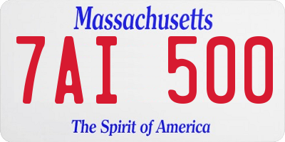 MA license plate 7AI500