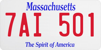 MA license plate 7AI501