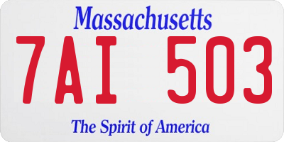 MA license plate 7AI503