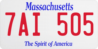 MA license plate 7AI505