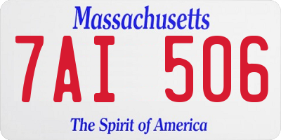 MA license plate 7AI506