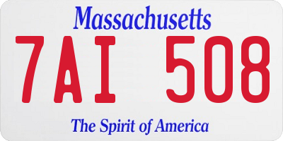 MA license plate 7AI508