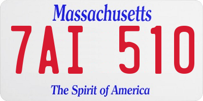 MA license plate 7AI510
