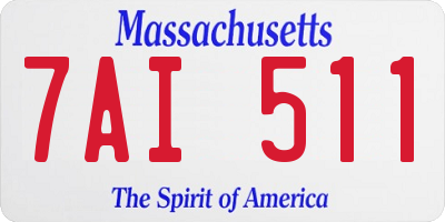 MA license plate 7AI511