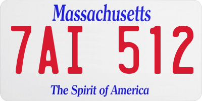 MA license plate 7AI512