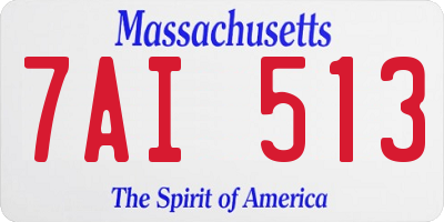 MA license plate 7AI513