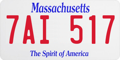 MA license plate 7AI517