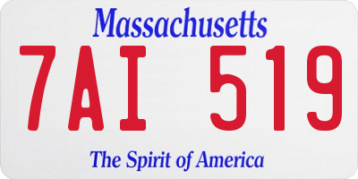 MA license plate 7AI519