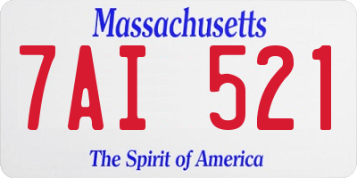 MA license plate 7AI521