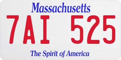 MA license plate 7AI525