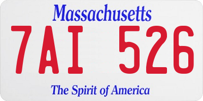 MA license plate 7AI526