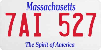 MA license plate 7AI527