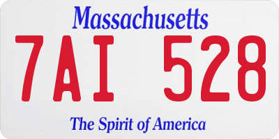 MA license plate 7AI528