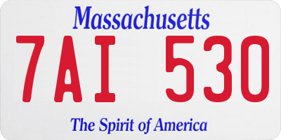 MA license plate 7AI530