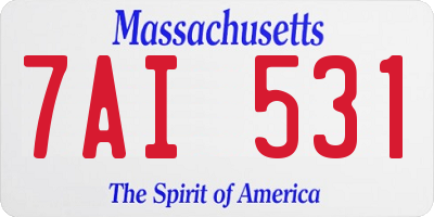 MA license plate 7AI531