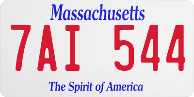 MA license plate 7AI544