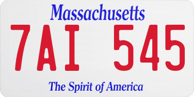 MA license plate 7AI545