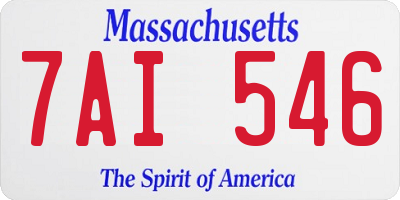 MA license plate 7AI546