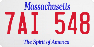 MA license plate 7AI548