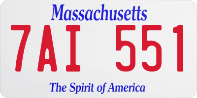 MA license plate 7AI551