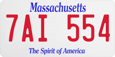 MA license plate 7AI554