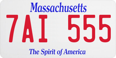 MA license plate 7AI555