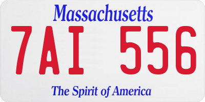 MA license plate 7AI556