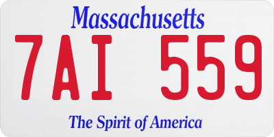 MA license plate 7AI559