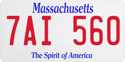 MA license plate 7AI560