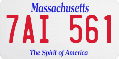 MA license plate 7AI561