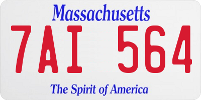 MA license plate 7AI564
